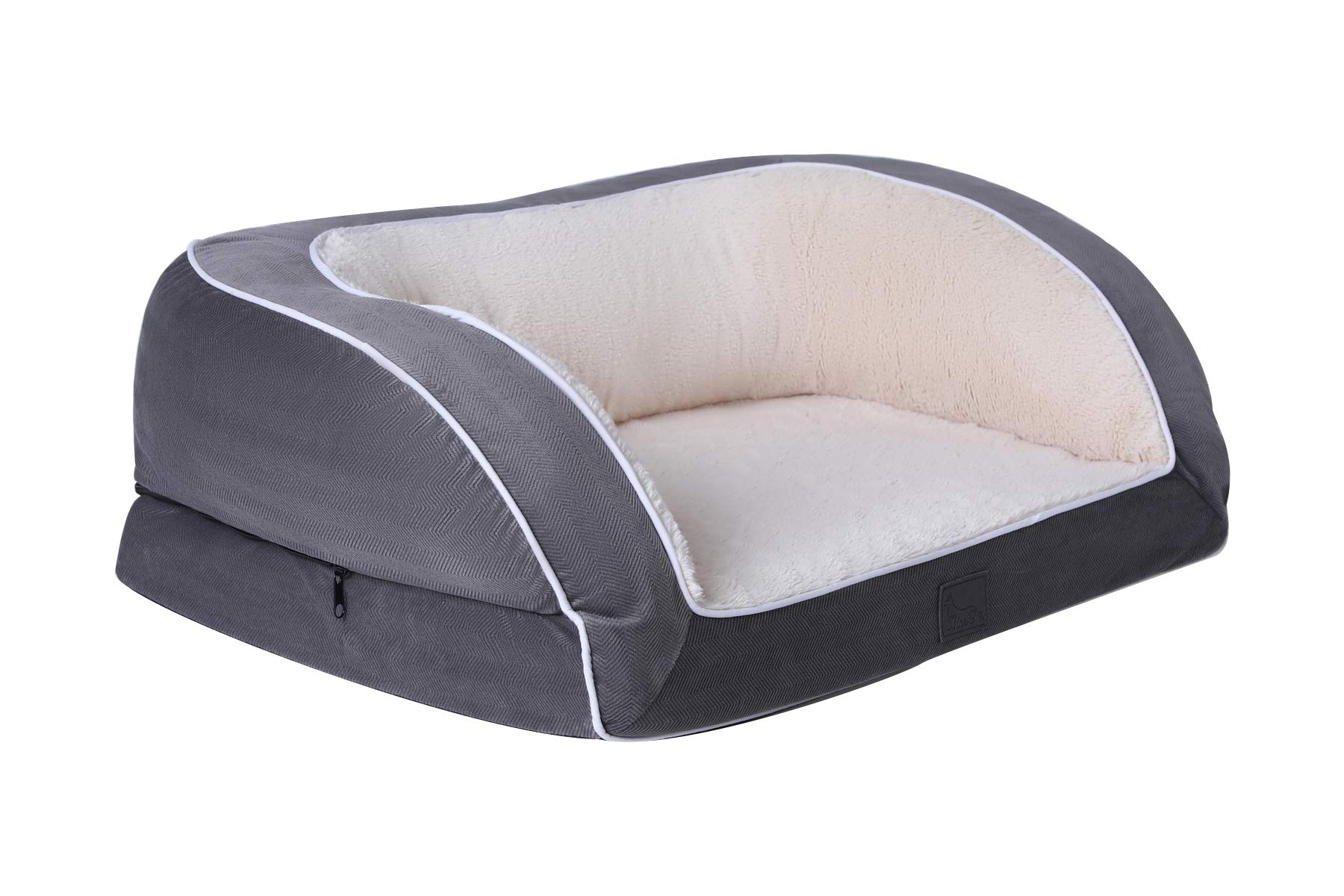 Dog Sofa Dog Bed for Dog Small, Medium and Large Dogs Orthopedic Dog Beds with Plush Foam Mattress Joint Relief Washable & Removable Cover (35.5" x 27.5", Greyblue)