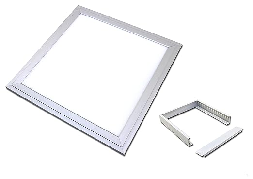 LED Panel 30x30cm wasserdicht 18 Watt silberoxid IP65 (Warmweiss 3000K, Mit Aufputzrahmen)