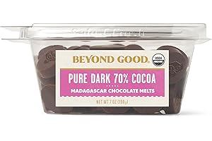 Beyond Good Chocolate | 70% Pure Dark Chocolate Melts, 7oz Pack | USDA Organic, Direct Trade, Vegan, Kosher, Non-GMO | Single Origin Uganda Chocolate Perfect for Snacking or Baking