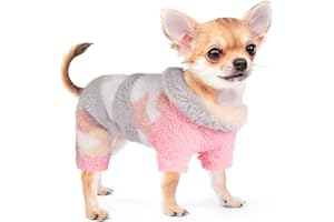 SEBAOYU Puppy Pajamas for Small Dogs, Fleece Dog Sweater, Winter Cute Tiny Dog Clothes Outfit Puppy Clothes
