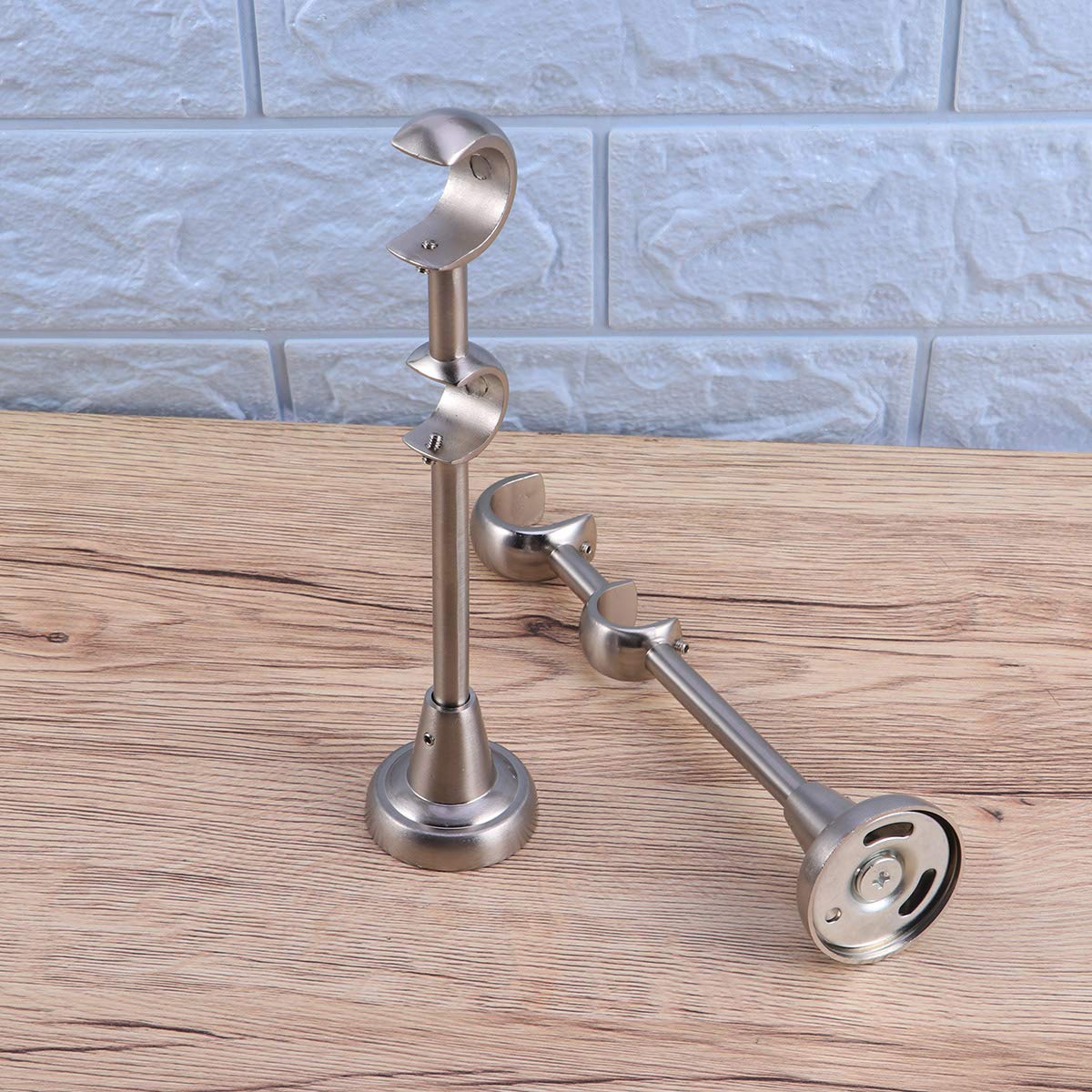 Vosarea 2 Pcs 20mm 25mm Double Curtain Rod Curtain Pole Holder