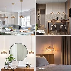 Shenmoyl Pendant Light with Amber Scindapsus Glass