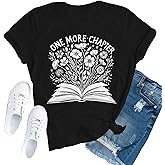 TUPOSU Womens Book Reader Shirt Reading Teacher T-Shirt Wildflower Librarian Tee Tops