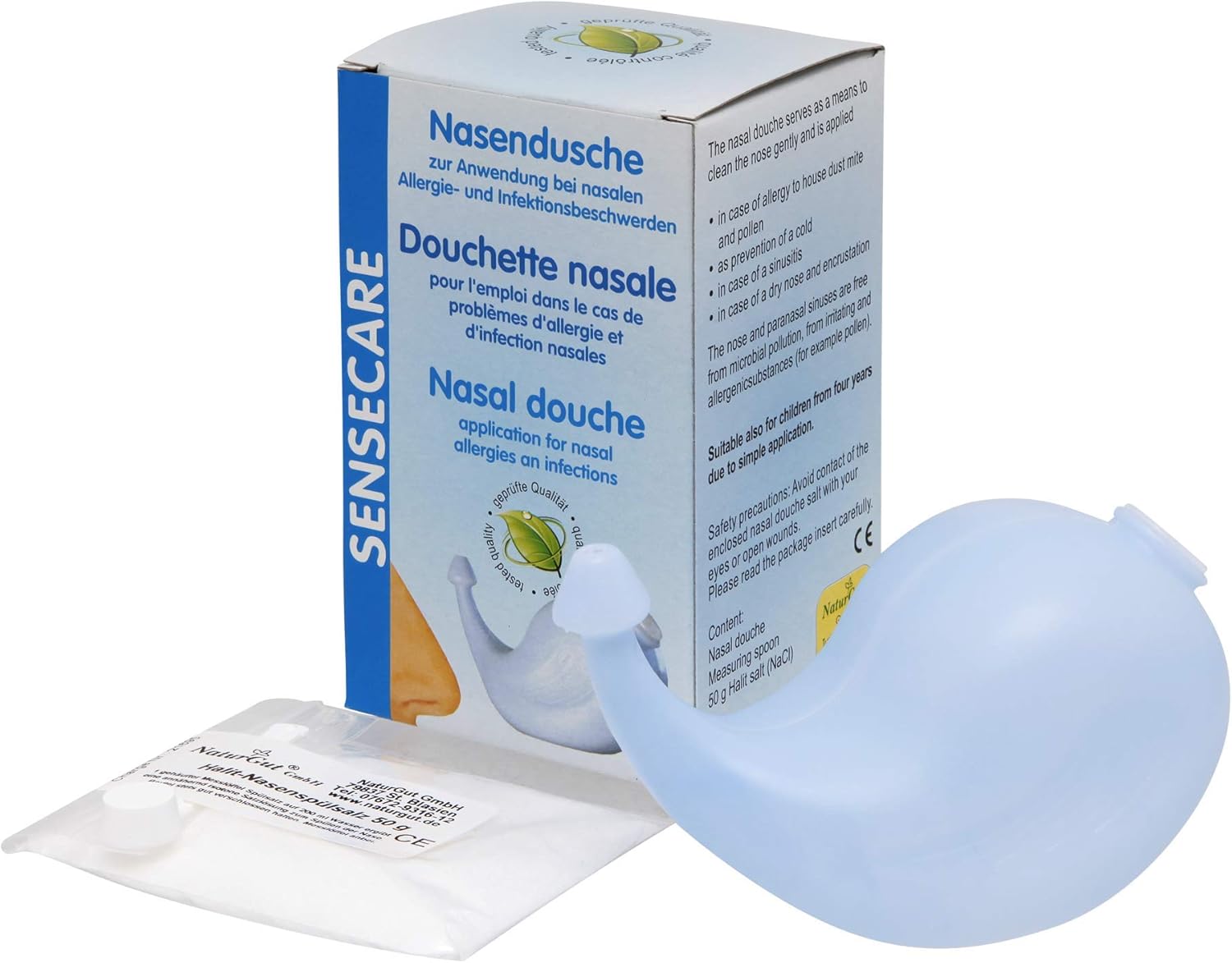 Sensecare Nasal douche Kombipack Nasal douche including Nasenspuelsalz