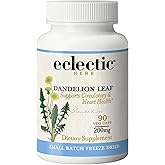 Eclectic Herb - Raw Freeze-Dried Dandelion Leaf Capsules | Supports Cleansing, Digestive Function & Heart Health | Natural Herbal Supplement | Organic, Non-GMO, Vegan, Whole Herb (90 CT | 200 mg)