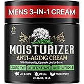 Viva Lab Mens Face Moisturizer Anti-Aging Cream - Lightweight After Shave Lotion for Men - Day & Night Hydrating Skin Care with Niacinamide Collagen Ceramides - Fast-Absorbing Non-Greasy 1.85oz