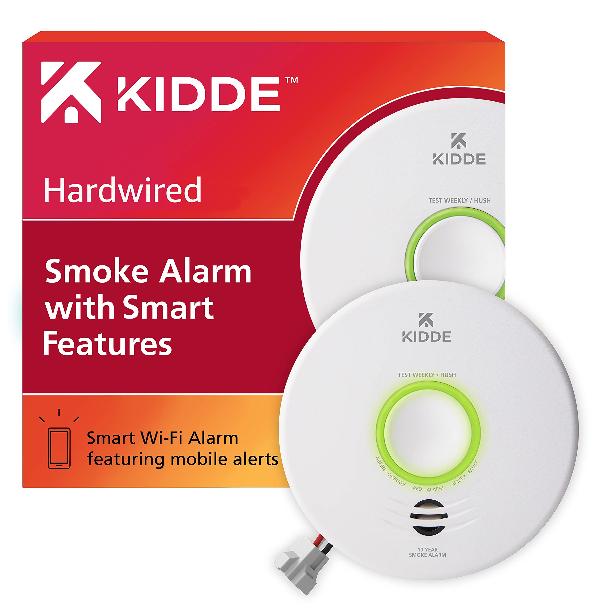 Photo 1 of Kidde Smart Smoke Detector, WiFi, Alexa Compatible Device, Hardwired w/Battery Backup, Voice & App Alerts