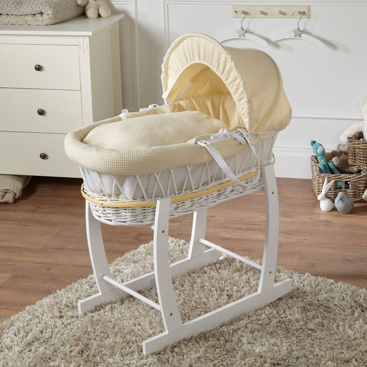 cream moses basket and stand