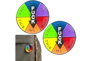 Paifeancodill Enamel Rotating Pins, 2 Pcs Rotating Enamel Badge, Roulette Spinning Enamel Pin, Lucky Wheel Pin, Funny Arrow B