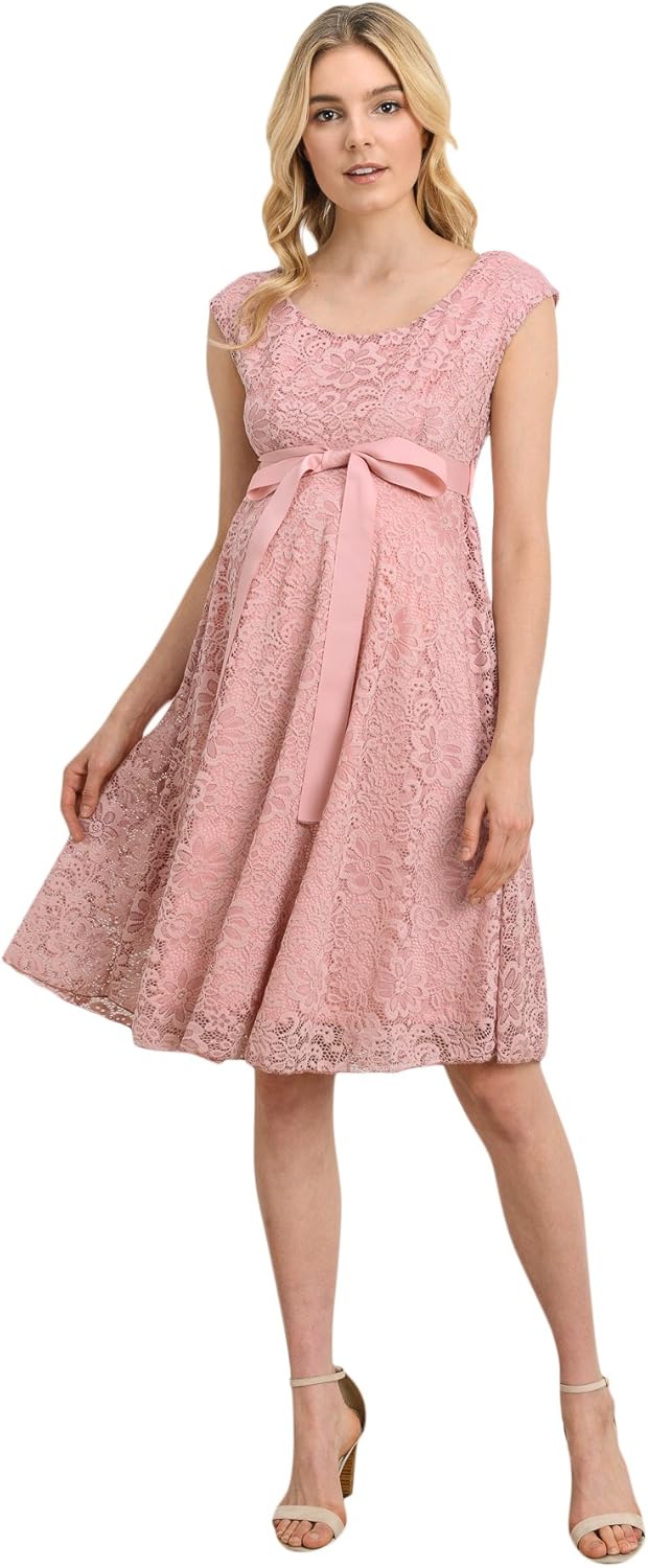 HELLO MIZ Maternity Floral Lace Baby Shower Party Cocktail Dress with Ribbon Waist at  Women’s Clothing store