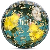 DNDND D100 Dice with Duck Inside Resin 100 Sided Die with Translucent Pouch for D&D