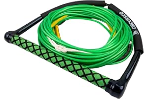 Obcursco 75 ft Wakeboard Rope, 4 Section Dyneema Watersport Rope with EVA Handle for Wakeboard, Water Ski and Kneeboard