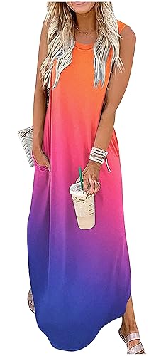 CHUNTIANRAN Women's 2024 Casual Loose Sundress Maxi Dress