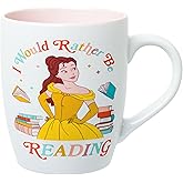 Silver Buffalo Disney Princess Beauty and The Beast Belle Would Rather Be Reading 25oz Jumbo Curved Ceramic Mug