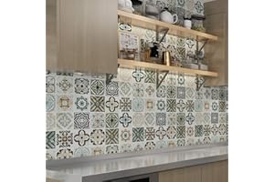 Glow4u Self Adhesive Kitchen Backsplash Tile Contact Paper Shelf Liner Decorative Bathroom Wall Countertop Cabinets Furniture