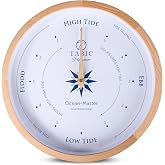 Tabic Planeteco Ocean Master Tide Clock - Stylish Home Decor Accessory with High-Low Tide Display - Elegant Wall Clock Design - Ideal for Planning Beach and Ocean Activities - Natural Stain