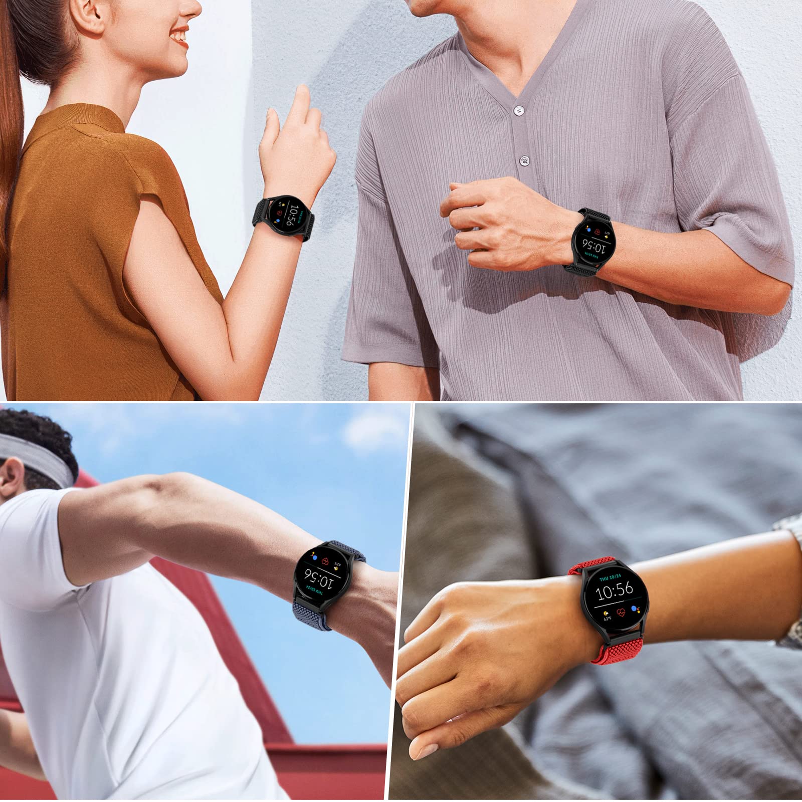 TumpCez - Quick Release Elastic Nylon Watch Straps - Band Width- 16mm 18mm 19mm 20mm 22mm 24mm Watch Straps -Choose Colour & Width