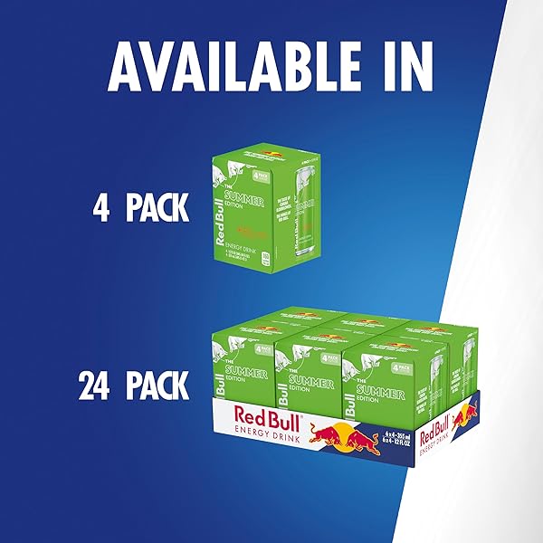 RED BULL GREEN EDITION ENERGY DRINK, CURUBA ELDERFLOWER, WITH 114MG CAFFEINE PLUS TAURINE & B VITAMINS, 12 FL OZ, PACK OF 4 CANS