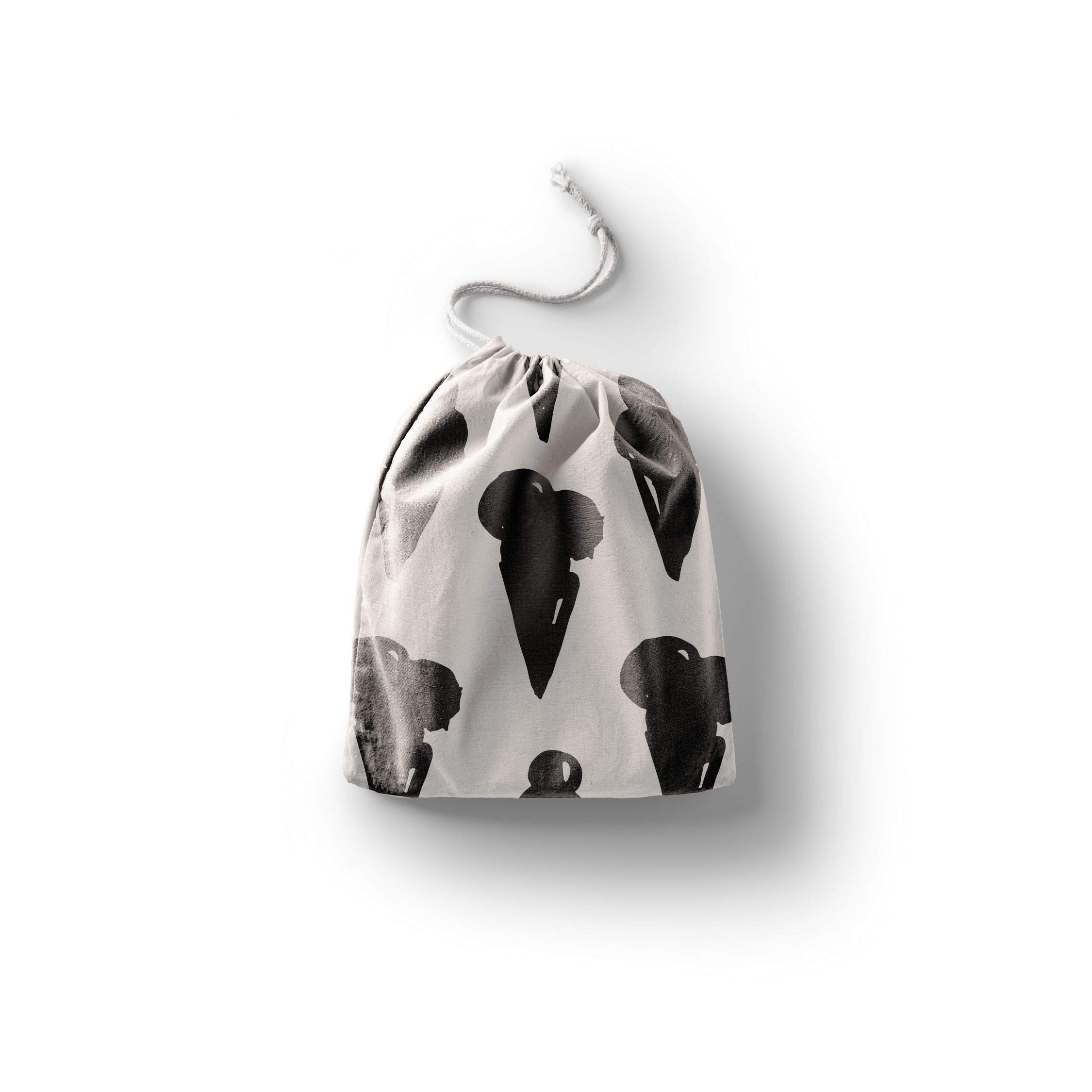 Bonamaison Printed Cotton Produce Bag with Drawstring, Reusable Grocery Bag, Biodegradable Eco-Friendly Bags, Travel Pouch, Sachet Bags, Shopping Bag, Eco Friendly, Foldable, Size: 30x40 Cm