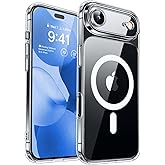 CANSHN Magnetic Compatible with iPhone Air Case(6.5 Inch), Upgraded [Full Camera Protection] [Compatible with Magsafe] Non-Yellowing Shockproof Bumper Phone Cover for iPhone 17 Air Case,Clear