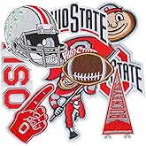 JEFUZH 9PCS Ohio Iron on Patches, Football Patches for Jeans, T-Shirts, Backpacks, Hats and More
