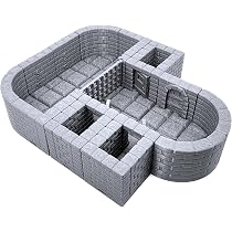 Locking Dungeon Tiles Set - 3D Printed Tabletop RPG Terrain For 28mm Miniatures, Unpainted