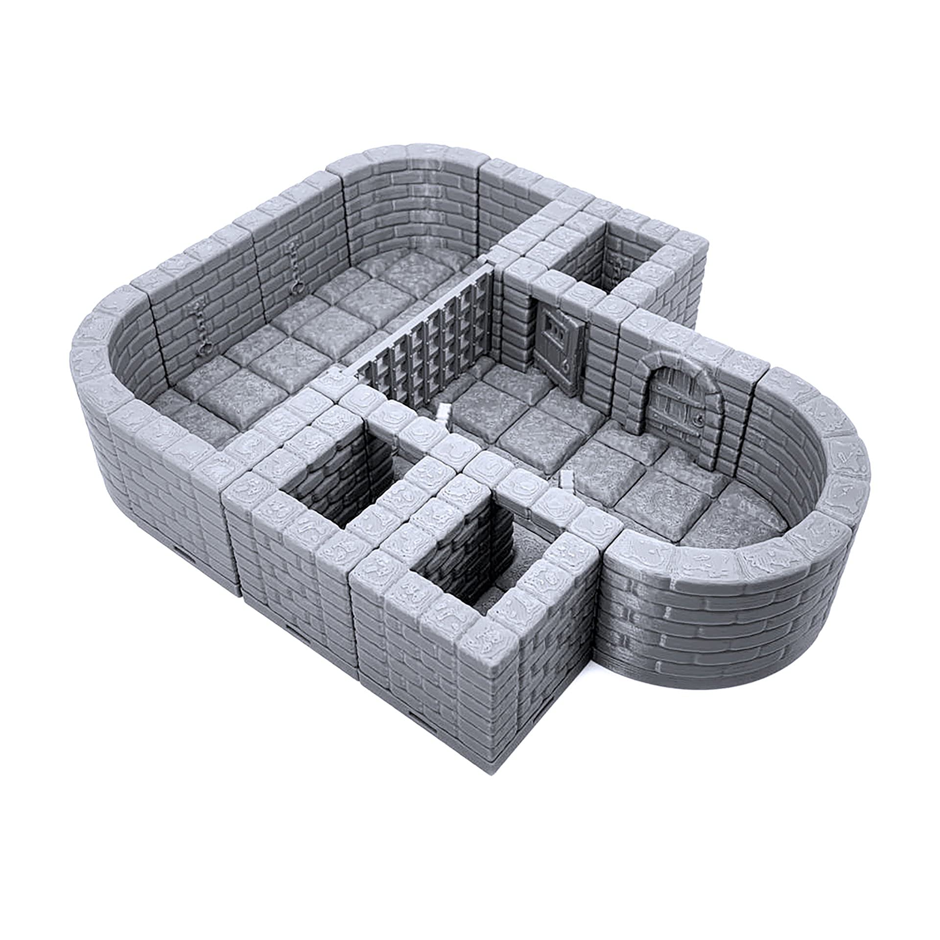 EnderToys Locking Dungeon Tiles - Jail and Holding Cells, Paintable 3D Printed Tabletop Role Playing Game Terrain Scenery for 28mm Miniatures