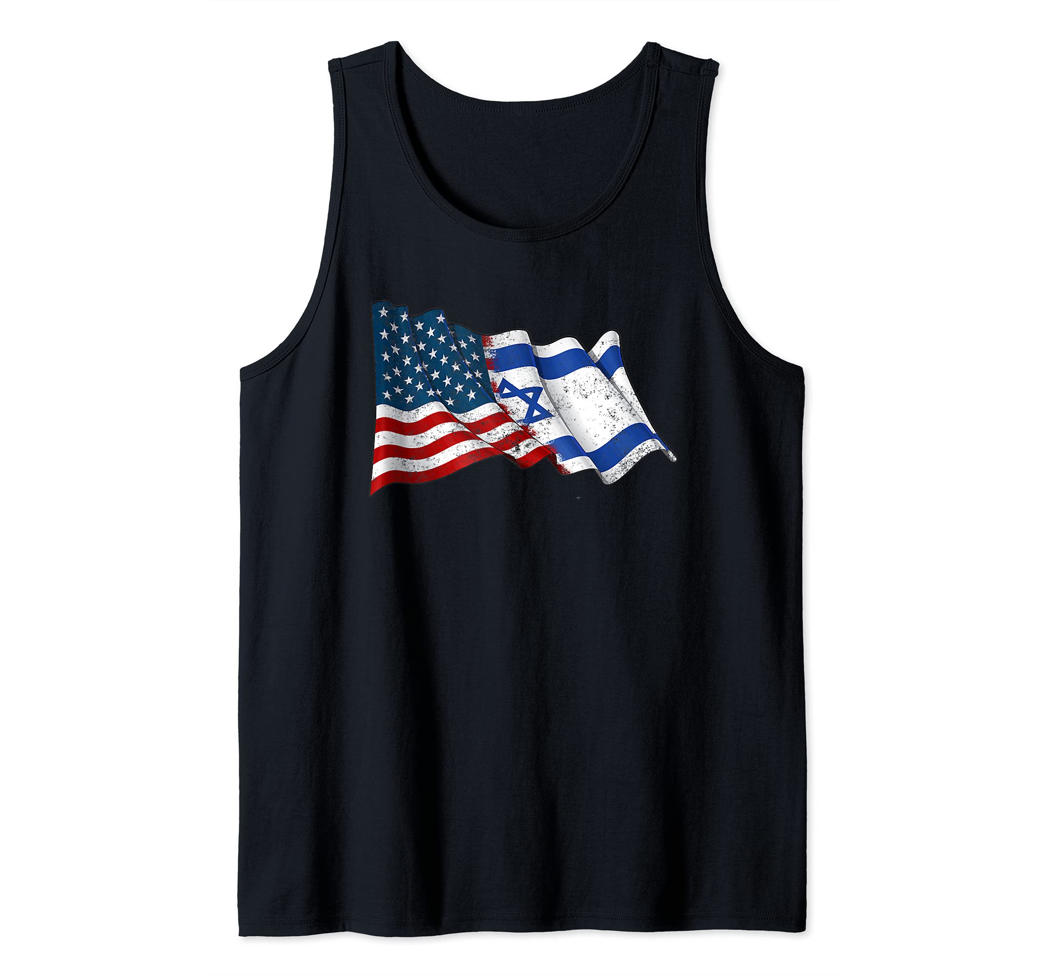 I Stand With Israel USA American Flag w/ Israel Flag Tank Top