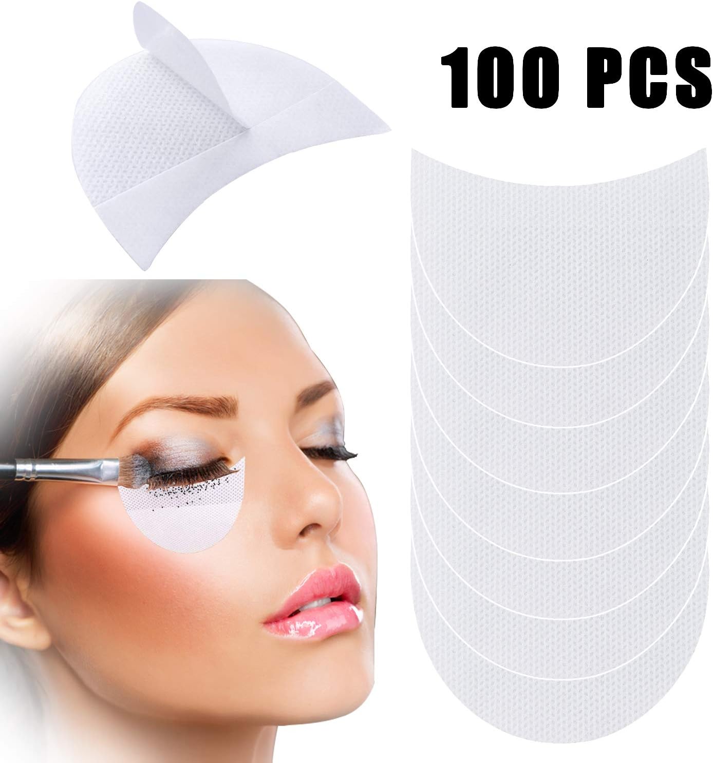 100 Pieces Eyeshadow Shields, Eye shadow Pads Stencils Eye shadow Gel Pad Makeup Under Eye Patches for Eyelash Extensions Lip Makeup