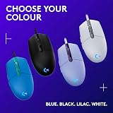 Logitech G203 Lightsync Gaming Mouse 8000 DPI 6 Programmable Buttons White view 8