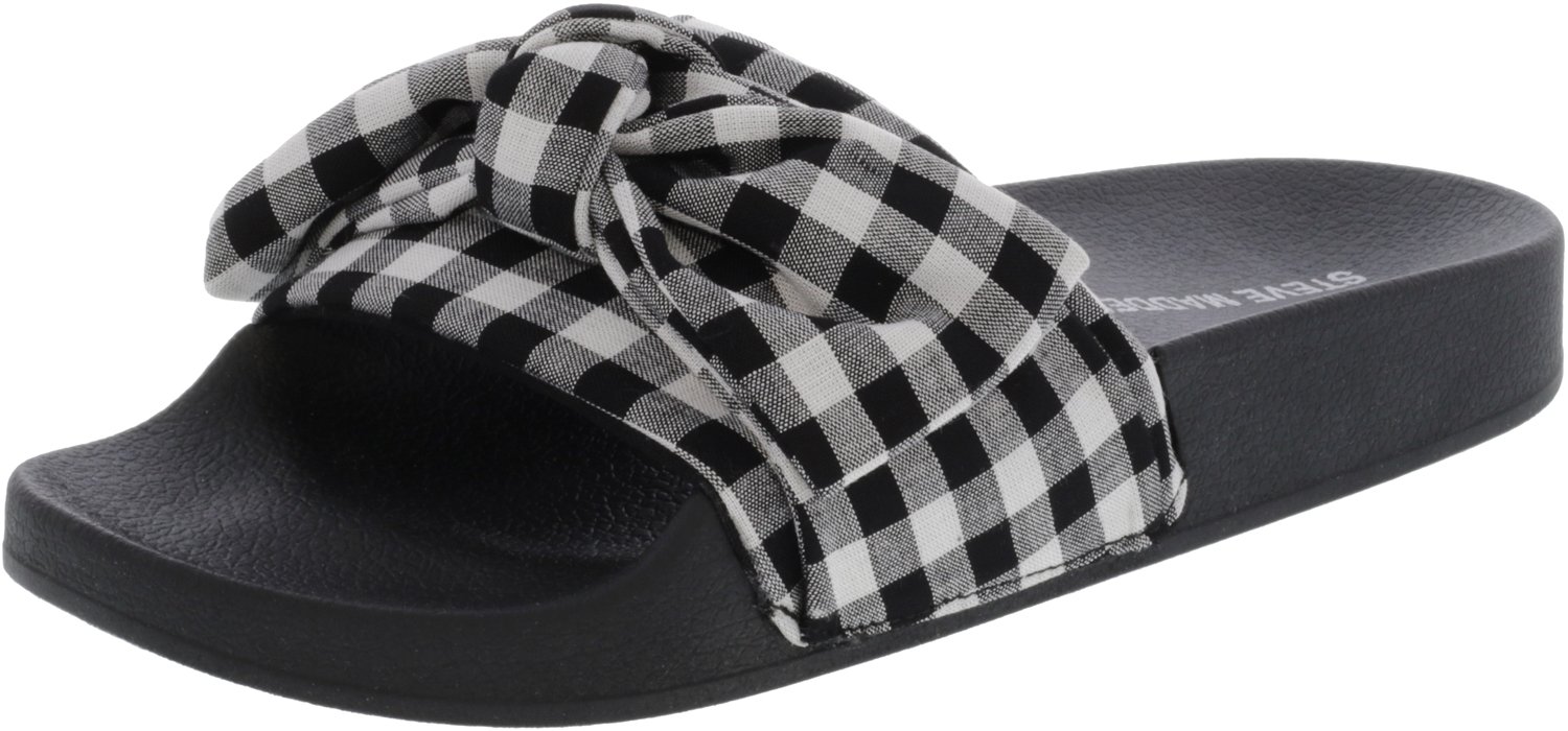 steve madden silky slides black