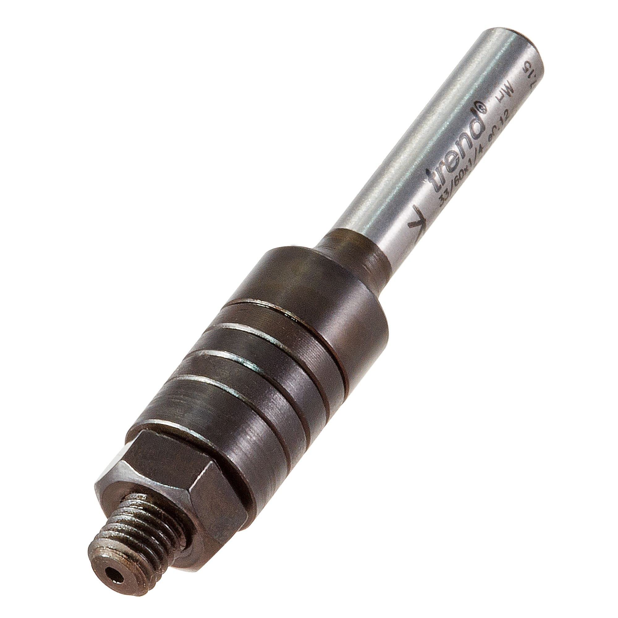 Trend Professional Arbor 33/60 for 1/4 Bore Tools, 1/4 Inch Shank, 63.5mm Overall Length and 1/4 Inch Spigot Diameter, Tungsten Carbide Tipped, 33/60X1/4