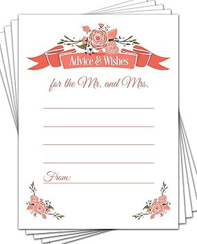 Papery Pop 50 Wedding Advice Cards, Advice for the Bride - Bridal Shower Games And Wedding Activity