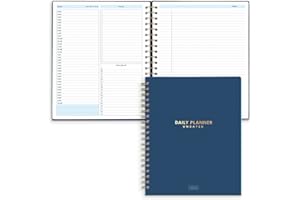 S&O Undated Daily Planner for Organization, Spiral Logbook with Hourly Schedule, Everyday Workbook Undated Diary- Routine To 