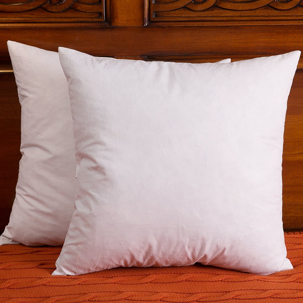 Set Of 2 18x18 Inch Down And Feather Pillow Insert The Fabric