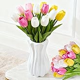 WFYTHMFLS Artificial Tulips 20 Stems Multi Color Silk Flowers for Valentine's Day and New Year Decorations Wedding Home Decor