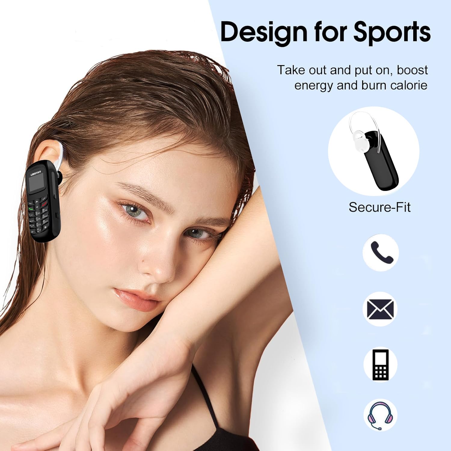 Longben Tiny Mini Mobile Phone L8Star BM70 Bluetooth Earphone Dialer/Handset The Smallest Phone Unlocked Weight only 0.58 OZ (Black)