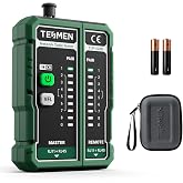 TESMEN TLP-528B Network Cable Tester and VFL Fiber Optic Meter with Universal 2.5mm Connector, RJ45 LAN &amp; TEL Wire Tester for CAT5/CAT6 Cable Continuity Testing, Home Repairs &amp; Ethernet Maintenance