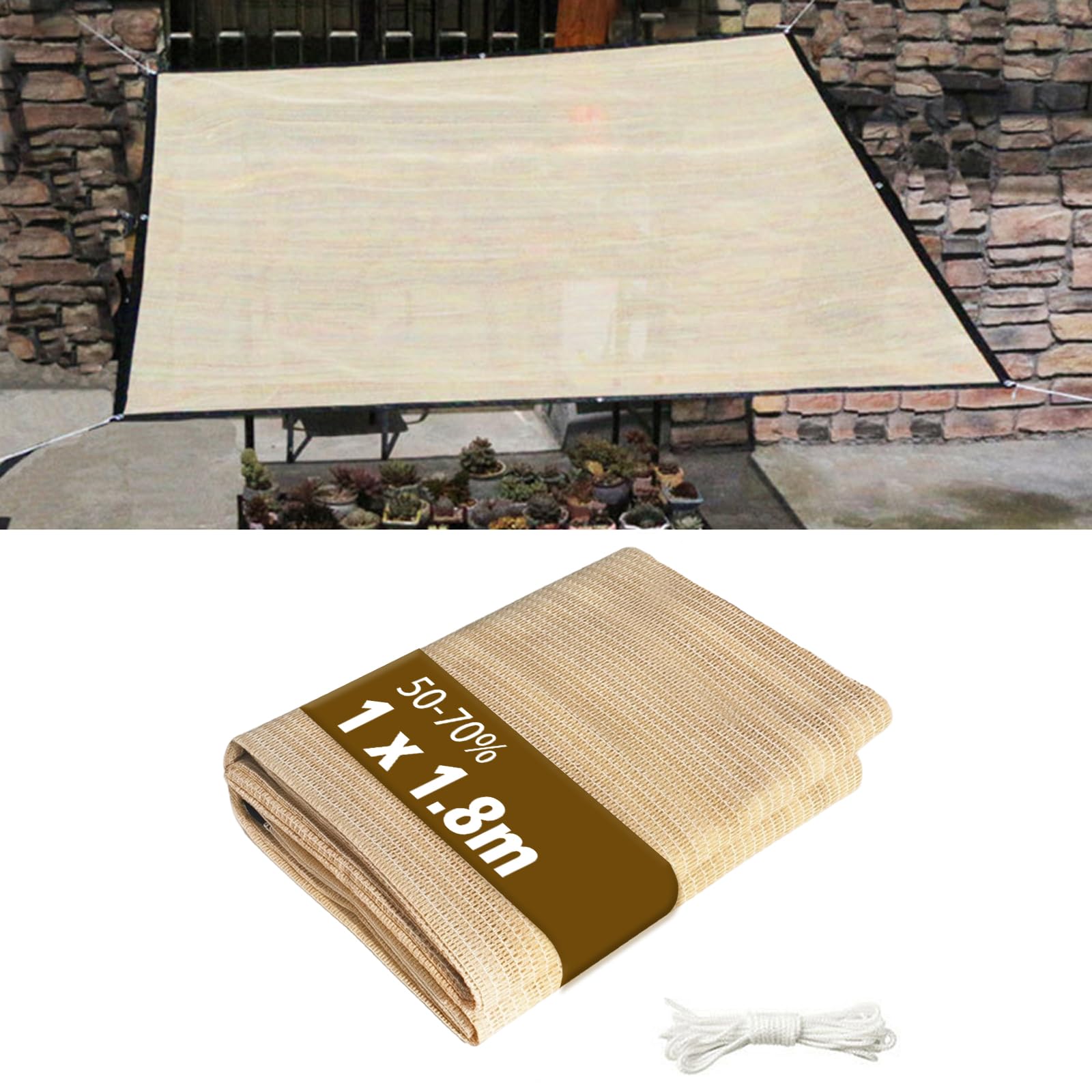 SH-RuiDu Greenhouse Shading Net, 50%-70% Sunblock Shade Cloth, Taped Edge Sunscreen Mesh Shade Netting with Grommets UV-Resistant Sunblock Cloth for Garden Patio Balcony Flowers Plants Chicken Coop