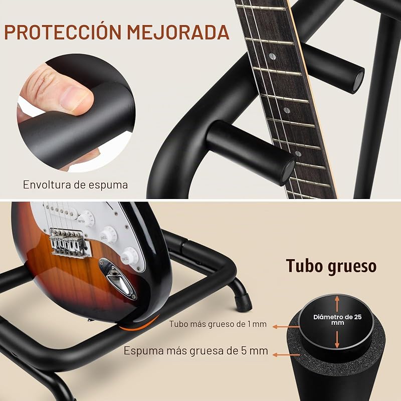 Soporte Multi Guitarra Suelo: Para 3 Guitarras Expositor Para Guitarras Acústicas Bajo Eléctrico, CY0344