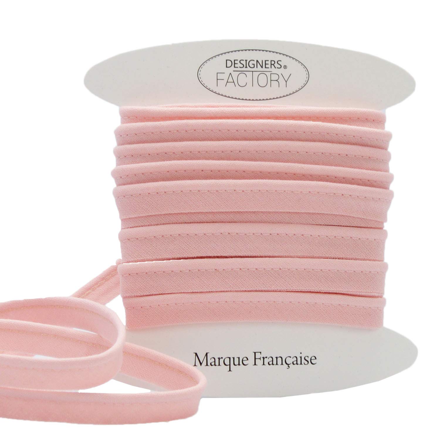 Cotton flanged Insert Piping Cord - Available in Several Colours and Two Sizes - Flanged Piping Cord for Cushions (Baby Pink, By 5 Meters)