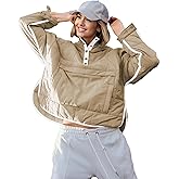 Wanzetaly Womens Quilted Pullover Puffer Jacket Oversized Lightweight Hooded Padded Coat Tops with Pocket