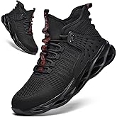 Kaximd Steel Toe Shoes for Men Women Lightweight Steel Toe Sneakers Mid Cut Indestructible Work Boots Construction Safety Shoes