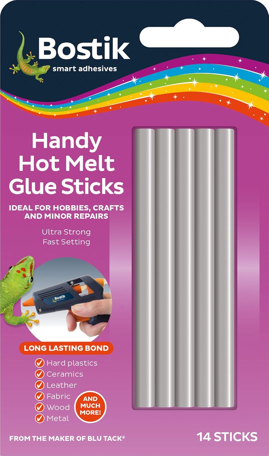 4 Packs of Bostik handy hot melt glue gun replacement glue sticks 14