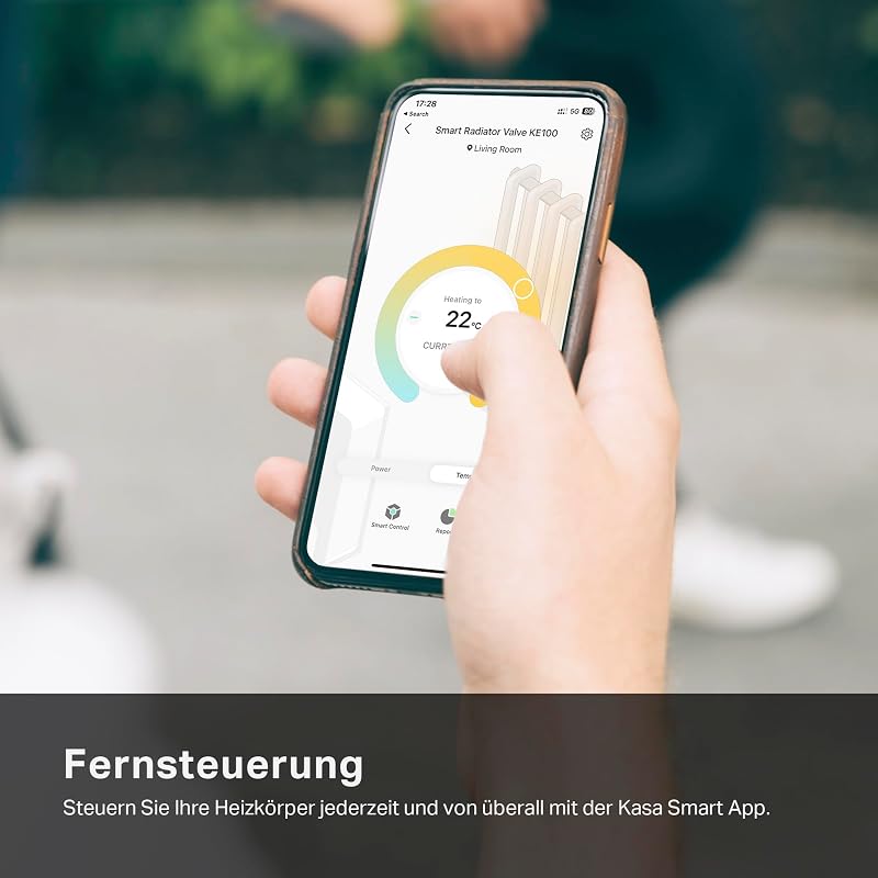 Kasa Smartes Heizkörperthermostat - WiFi Starter Kit, inklusive 1 Thermostat und 1 Hub, Heizungssteuerung (App, Geofencing, Fensteröffnungserkennung), Matter, Alexa