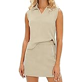 Glamaker Womens Two Piece Skirt Set Summer Tennis Outfits Casual V Neck Sleeveless Top Short Skorts Beach Sweatsuits 2026