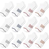 Comfoex 12 Pairs Boys Running Ankle Socks For Kids 4-6 6-8 8-10 10-12 Years Old Low Cut Athletic Breathable Cotton Socks