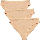 Sanstrong 3 Packs Ballet Underwear High Cut Gymnastics Seamless Dance Underpants Nude Briefs for Womens and Girls