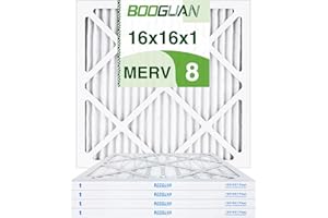 BOOGUAN 16x16x1 MERV 8 Furnace Filters Pleated HVAC AC Furnace Air Filters | 4-Pack