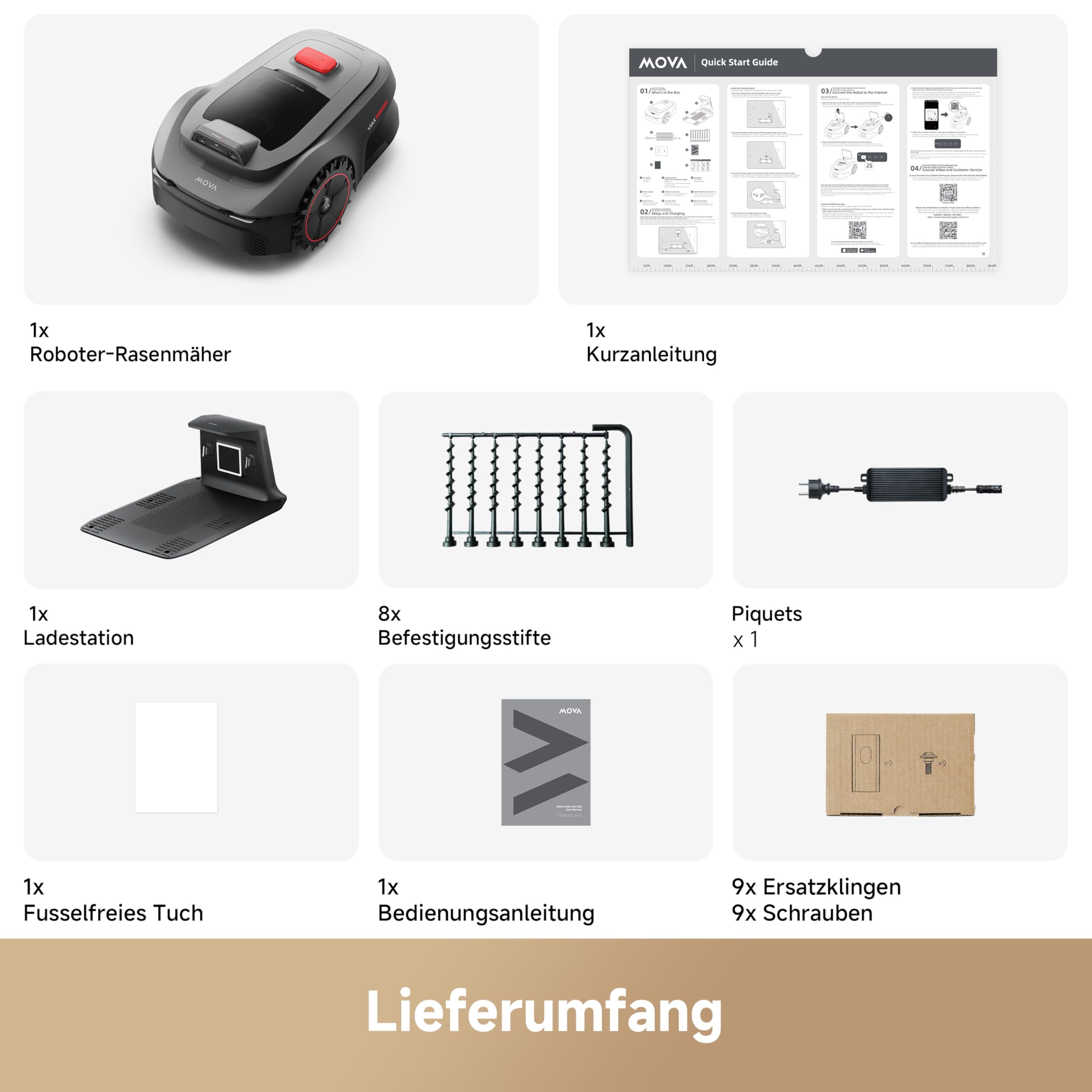 MOVA ViAX 250 Mähroboter Ohne Begrenzungskabel, Empf. 250m², KI-unterstützte Auto-Mapping, U-förmige Bahnen, Hindernisvermeidung Dual-Vision, Besserer Kantenschnitt, Für Komplexe Gelände, Appsteuerung 9